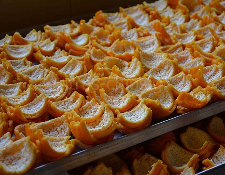 sweet dry slices orange zest at Citrus